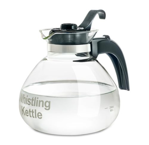 Medelco 12-Cup Glass Stovetop Whistling Kettle